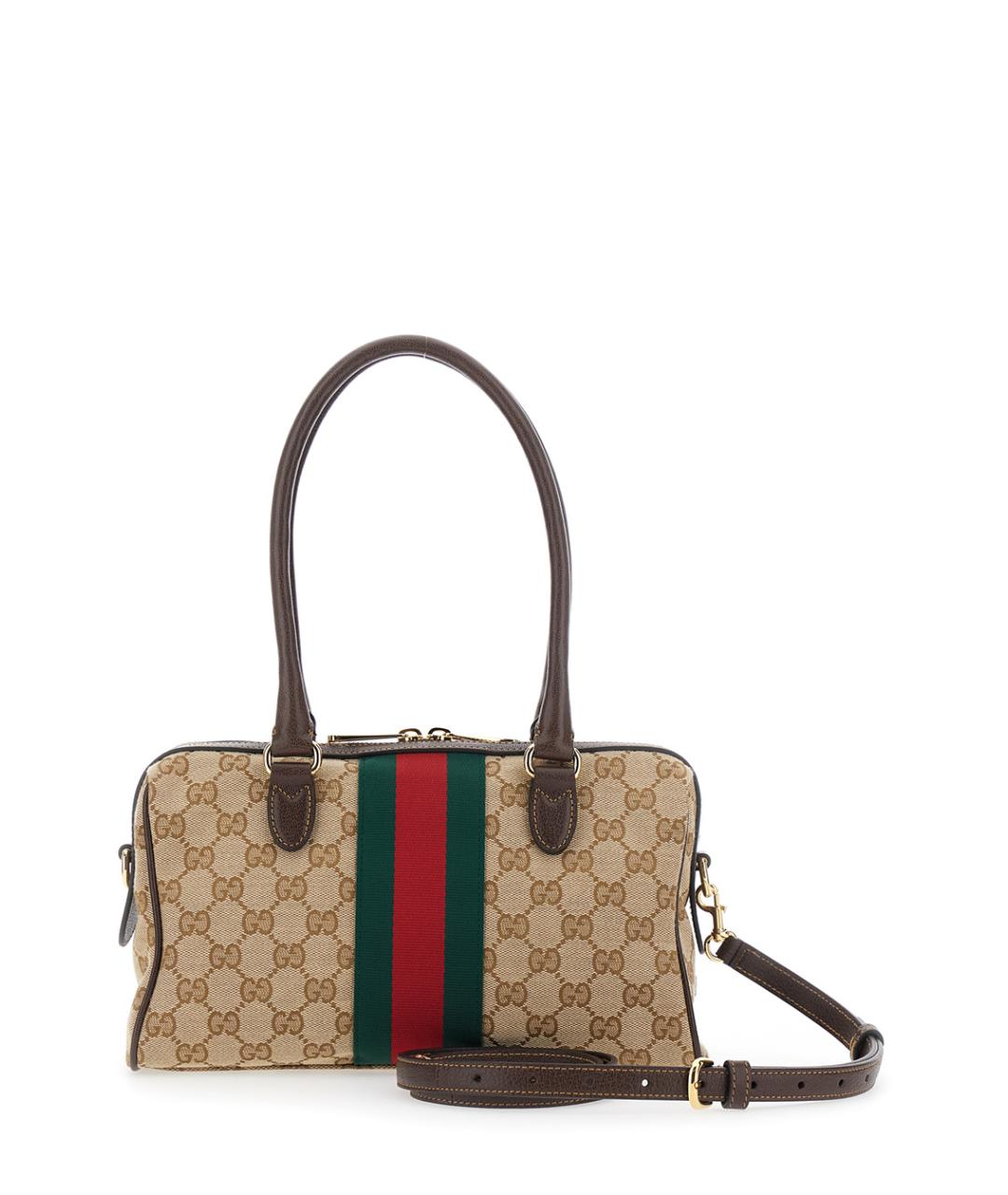 GUCCI Бежевая сумка через плечо из канвы, фото 2