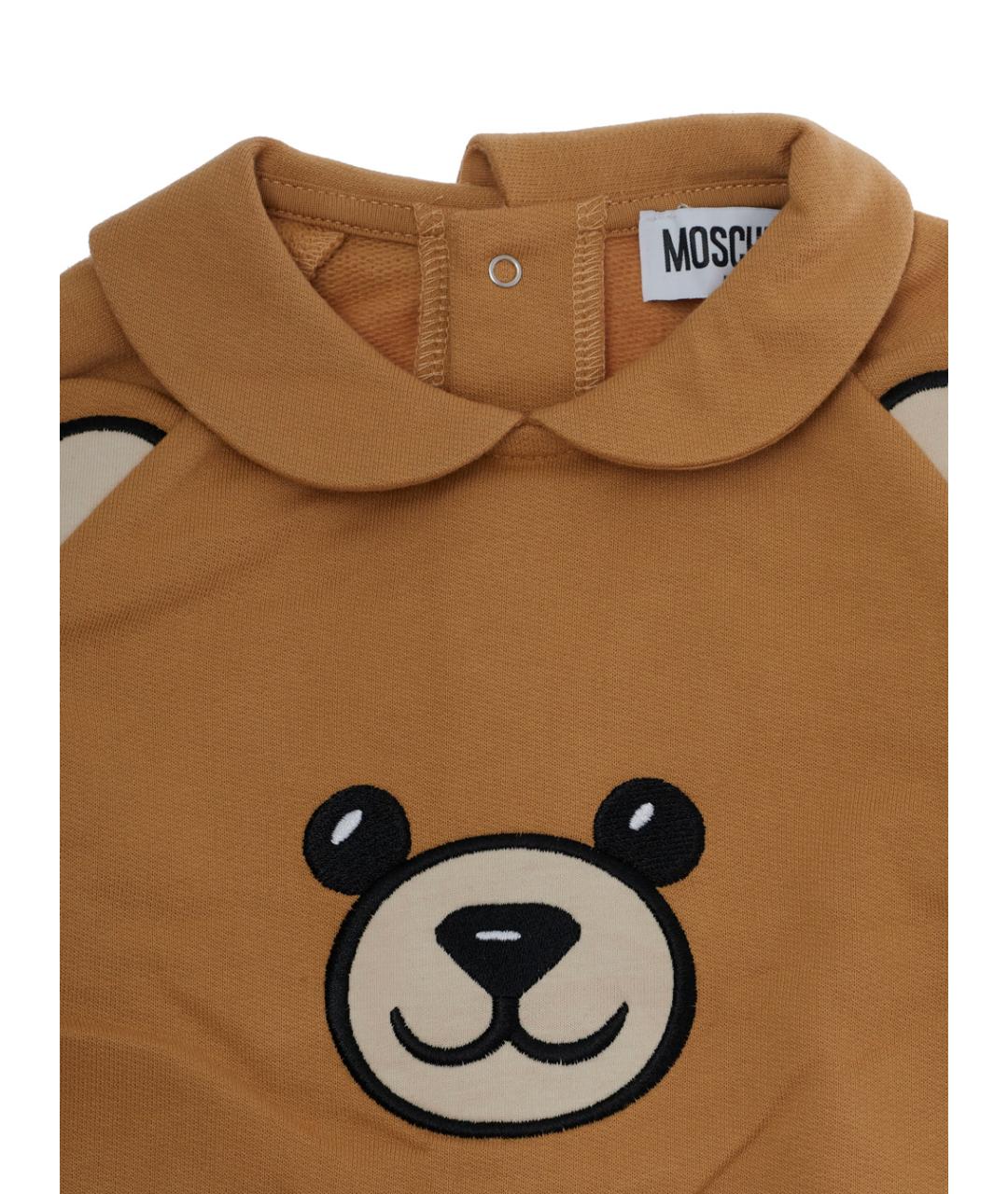 MOSCHINO Коричневый хлопковый боди/ползунок, фото 3