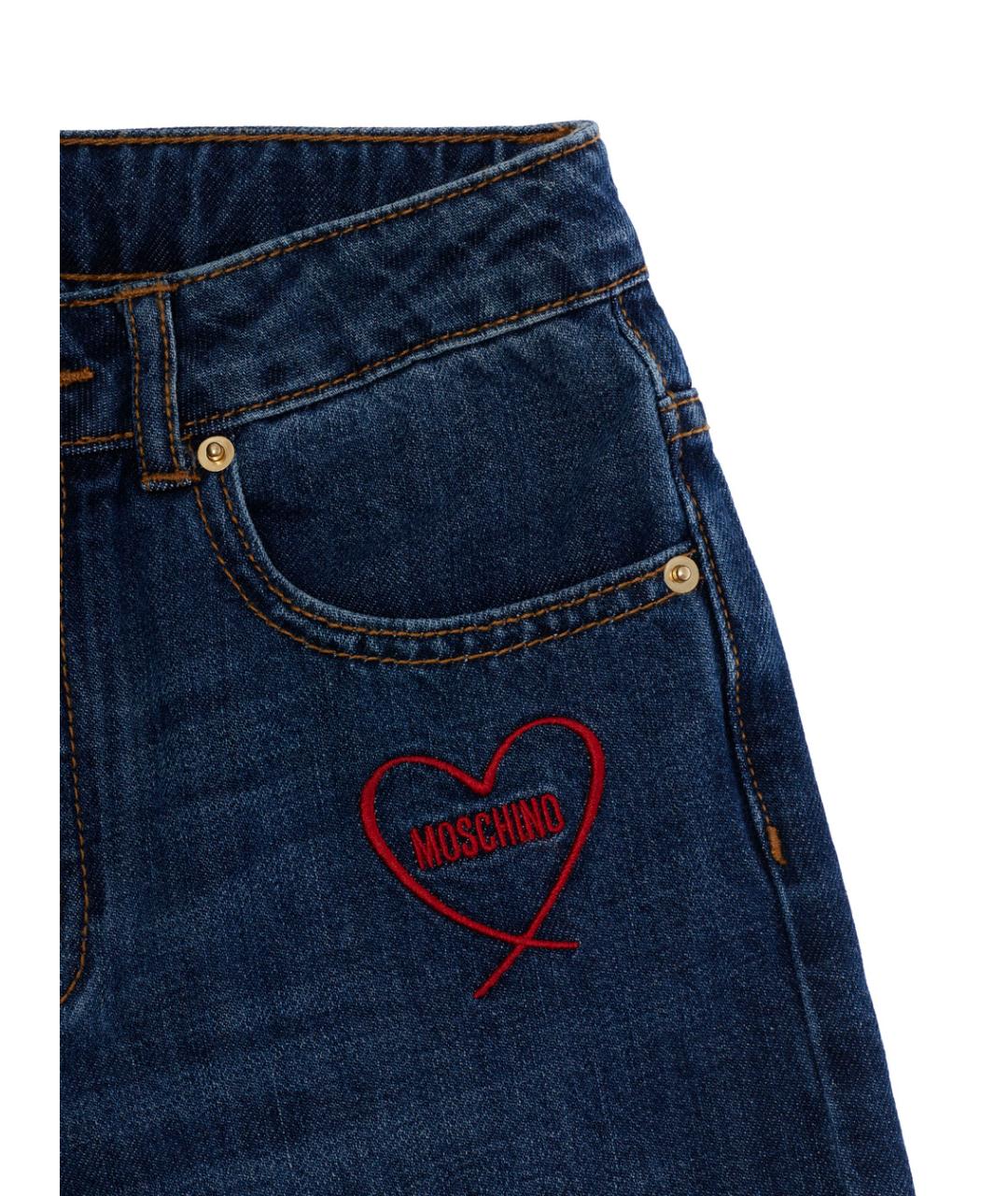 MOSCHINO Синие хлопковые детские джинсы, фото 3