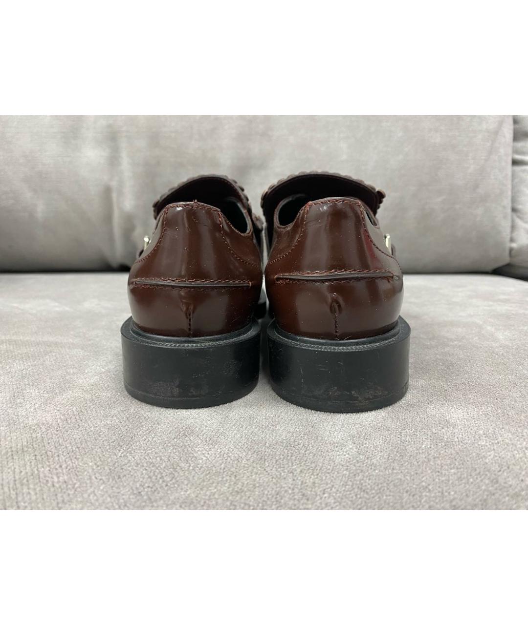 TOD'S Бордовые кожаные брогги и оксфорды, фото 4