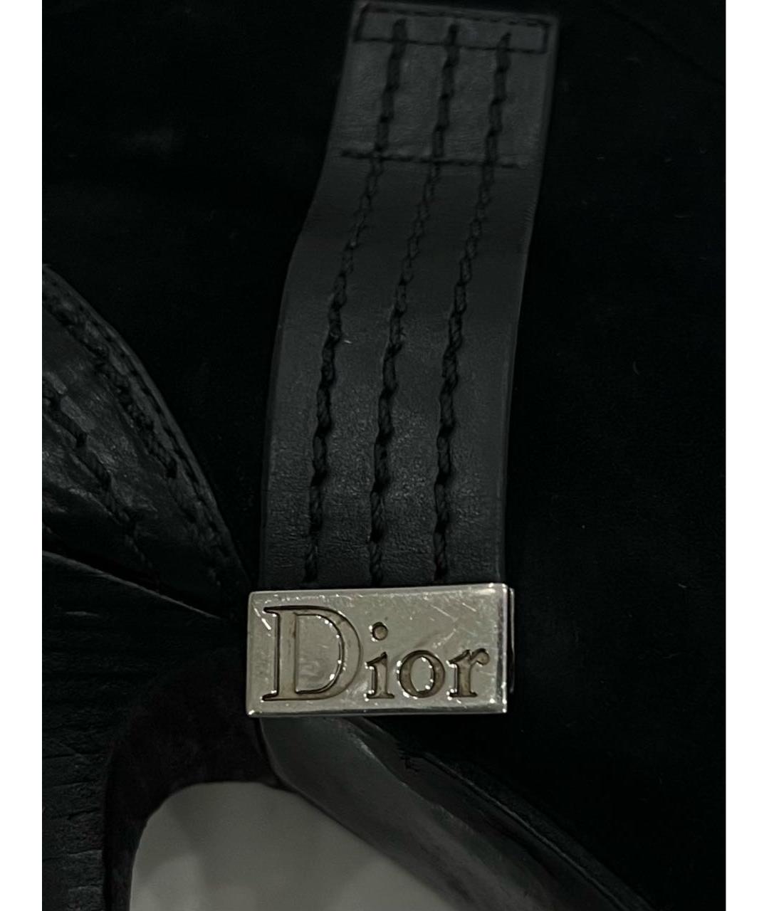 CHRISTIAN DIOR Черные замшевые сапоги, фото 5