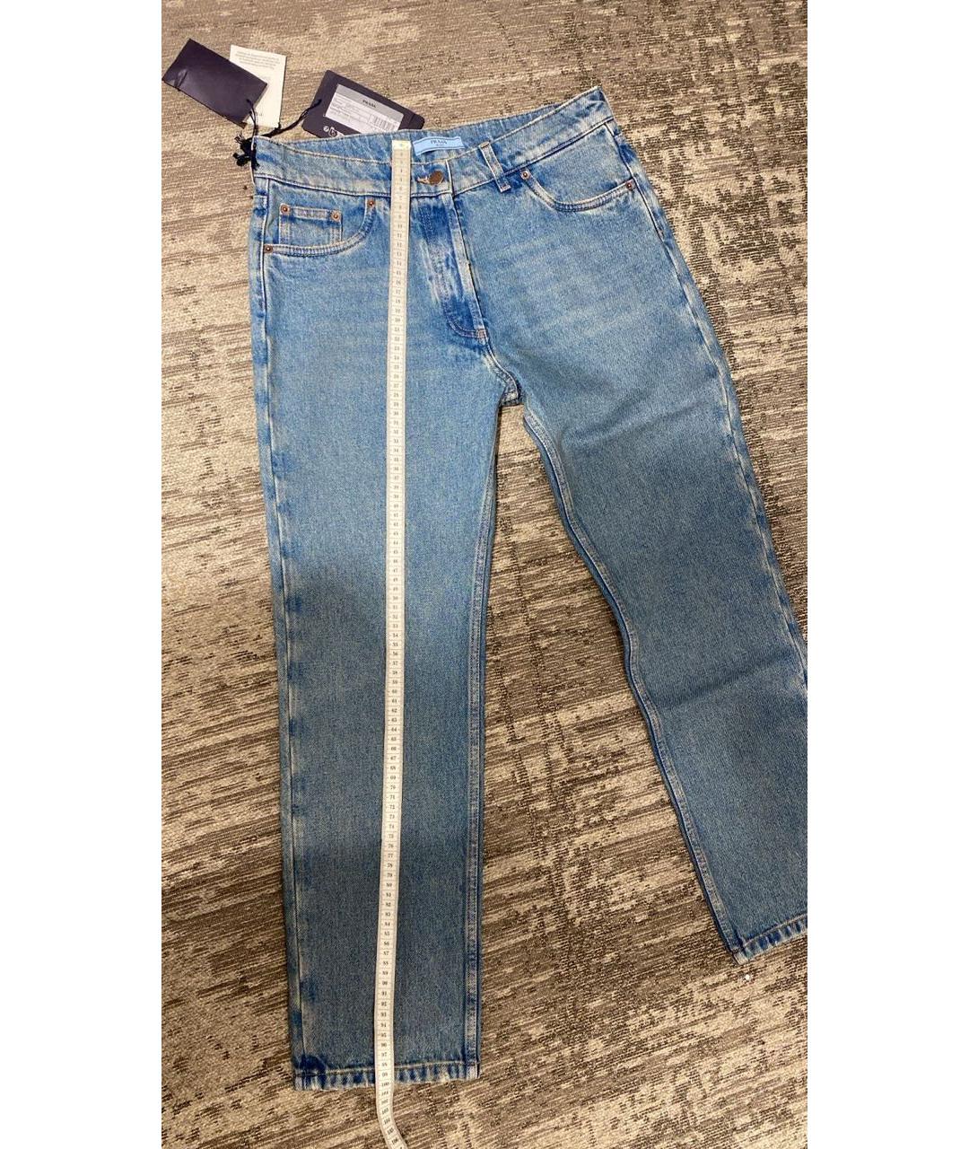 PRADA Синие хлопковые прямые джинсы, фото 9