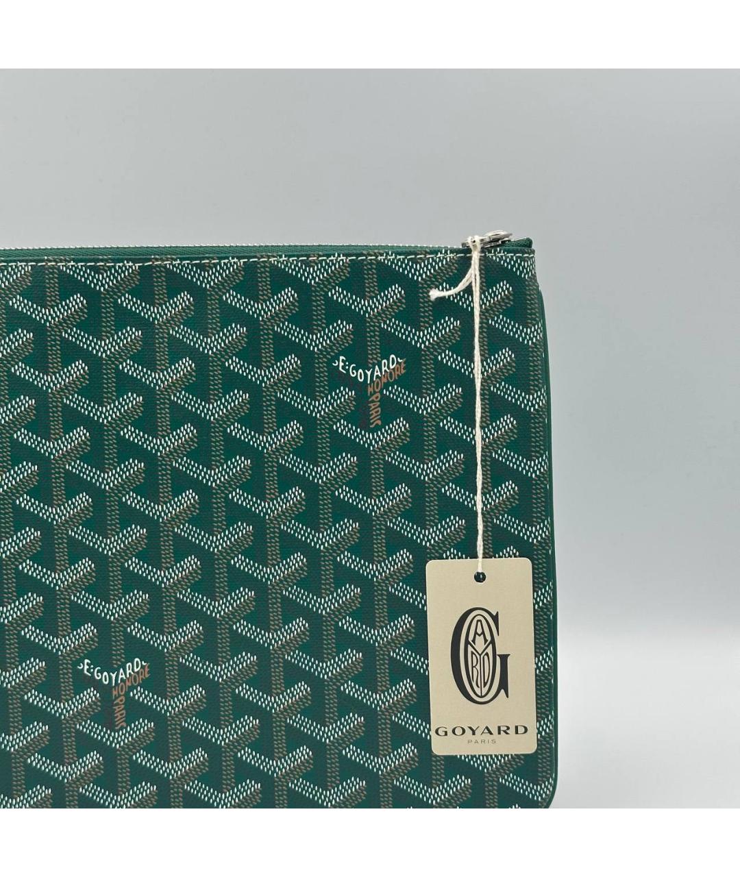 GOYARD Зеленая папка для документов из канвы, фото 3
