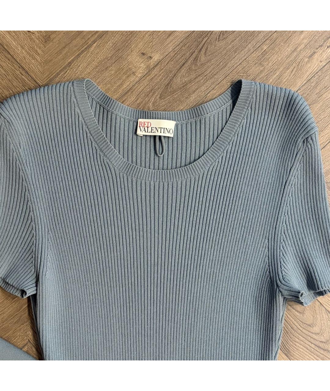 RED VALENTINO Серое хлопковое повседневное платье, фото 3