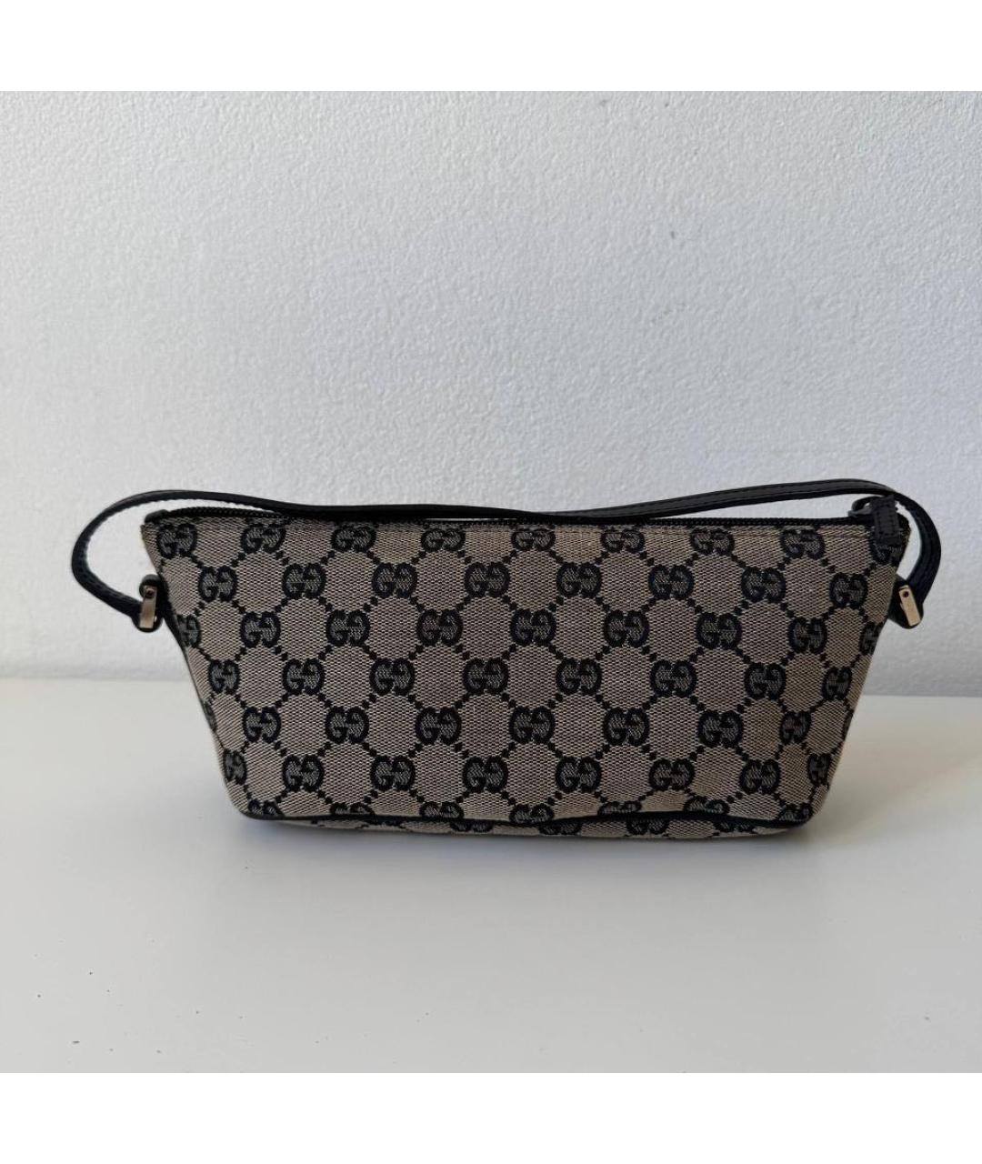 GUCCI Серая сумка с короткими ручками из канвы, фото 2
