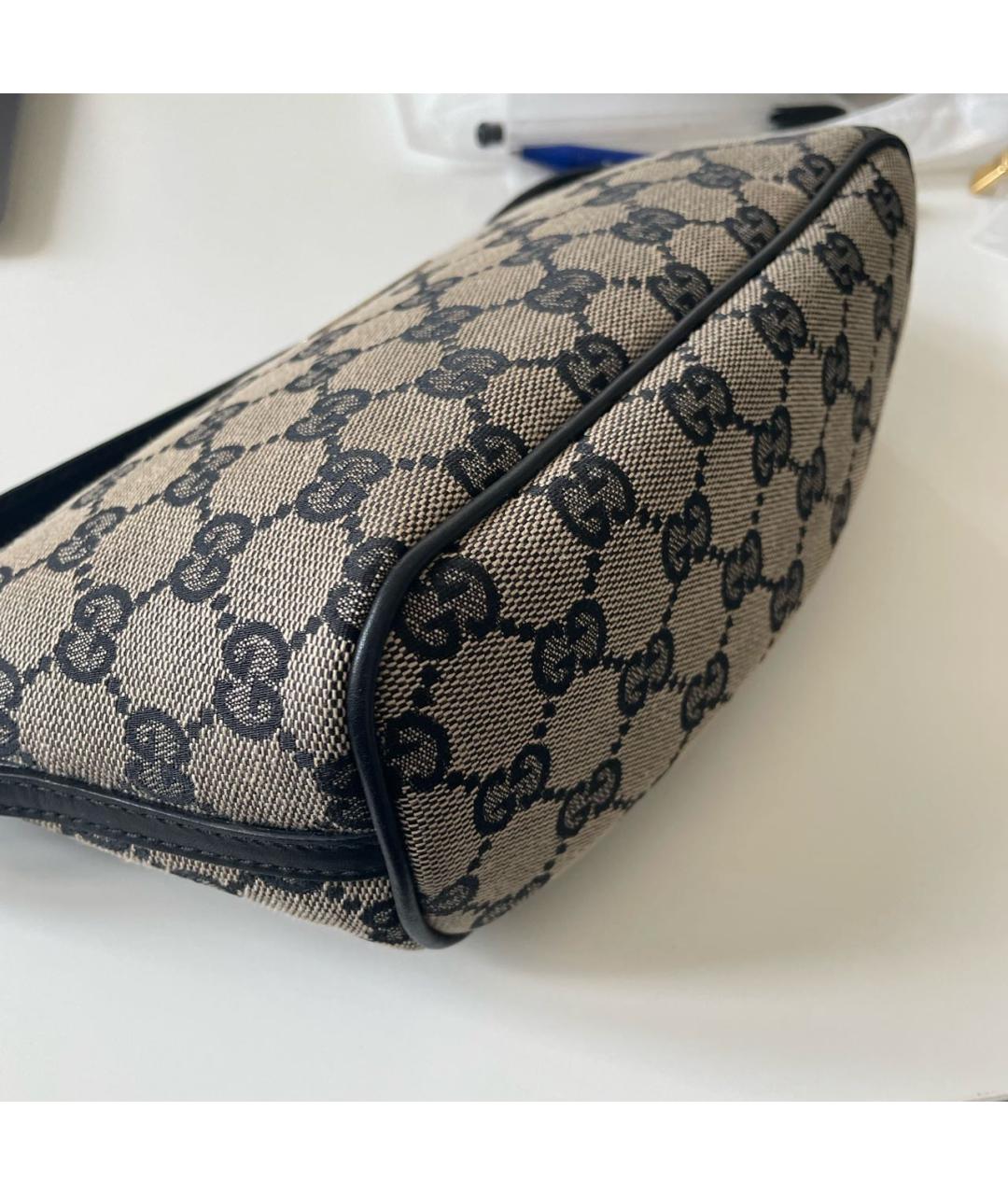 GUCCI Серая сумка с короткими ручками из канвы, фото 6
