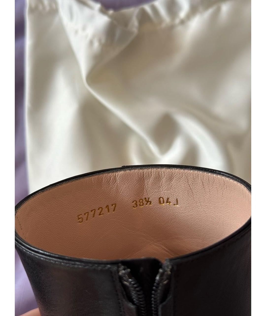 GUCCI Черные кожаные полусапоги, фото 5