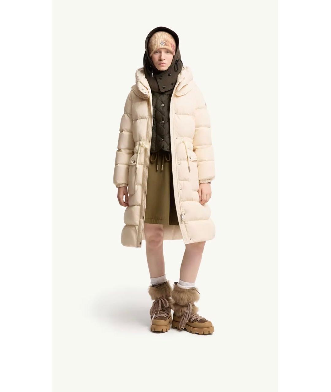 MONCLER Бежевый пуховик, фото 4