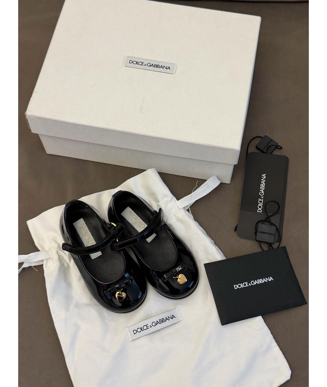 DOLCE&GABBANA Черные балетки и туфли из лакированной кожи, фото 4