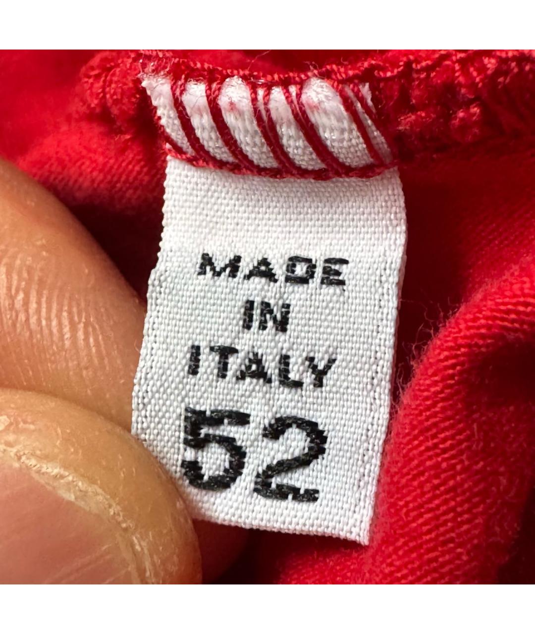 MAISON MARGIELA Красная хлопко-эластановая футболка, фото 8