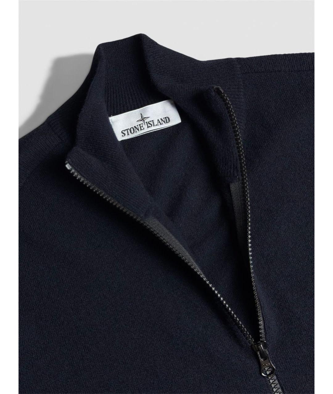 STONE ISLAND Темно-синий шерстяной джемпер / свитер, фото 3