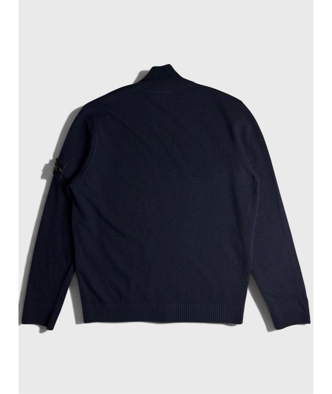 STONE ISLAND Темно-синий шерстяной джемпер / свитер, фото 2
