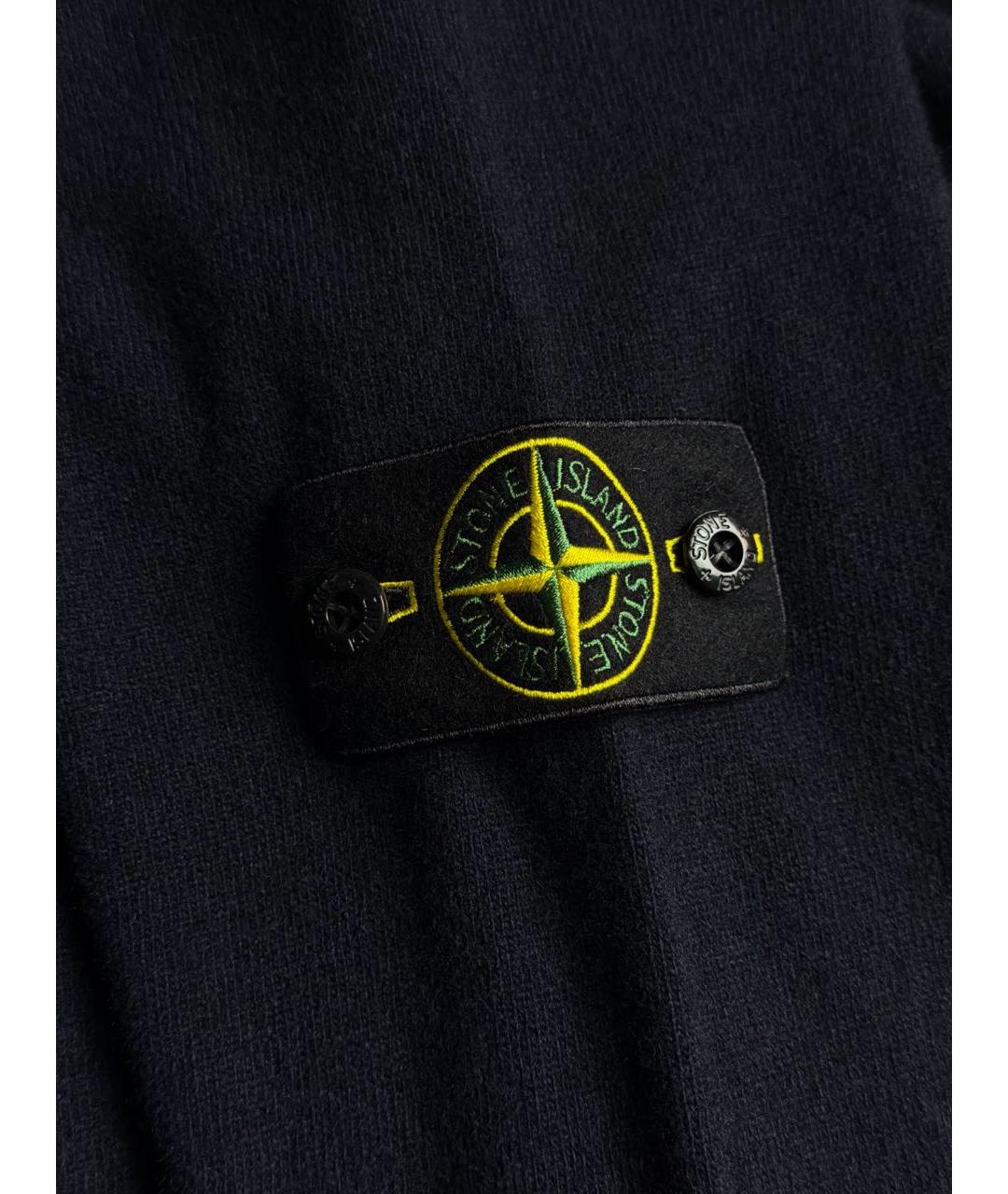 STONE ISLAND Темно-синий шерстяной джемпер / свитер, фото 5