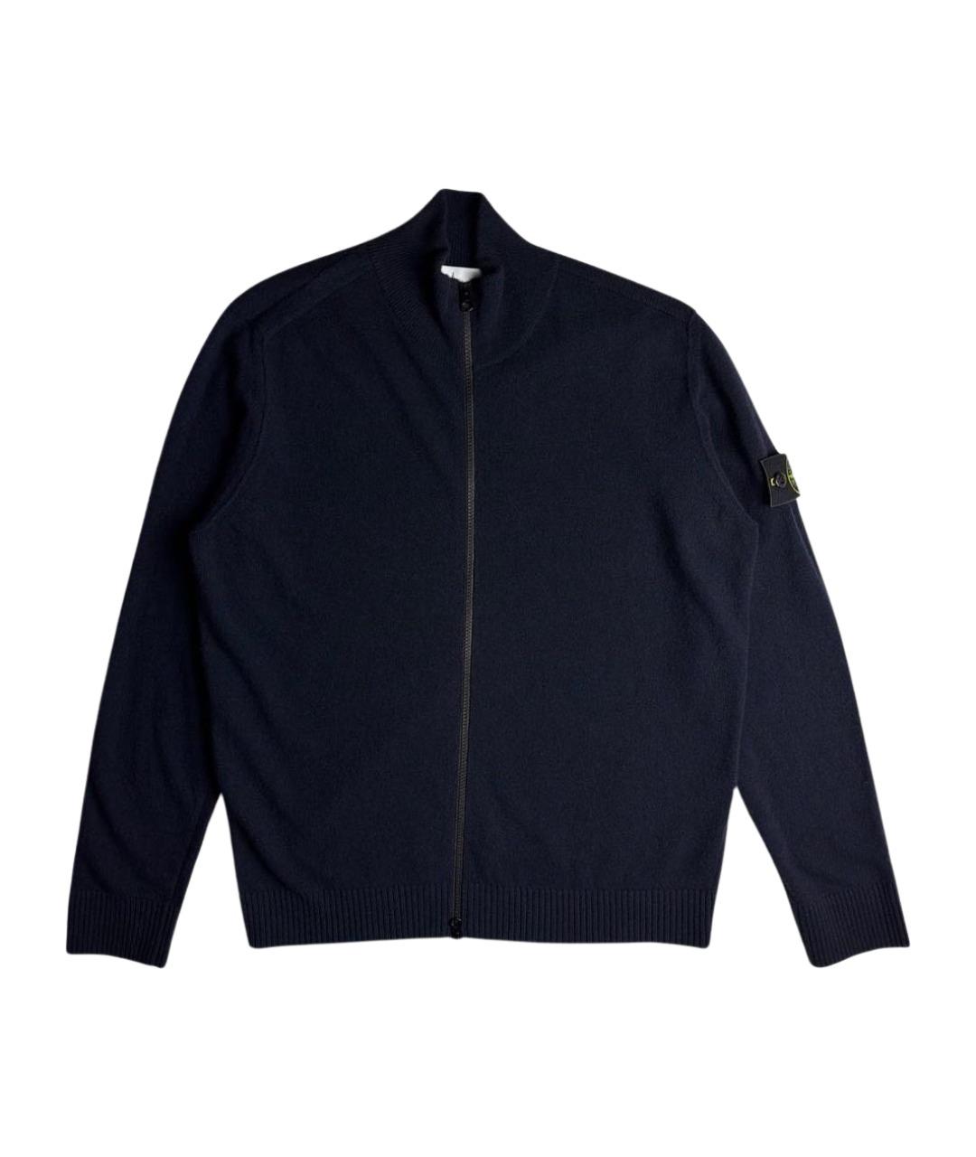 STONE ISLAND Темно-синий шерстяной джемпер / свитер, фото 1