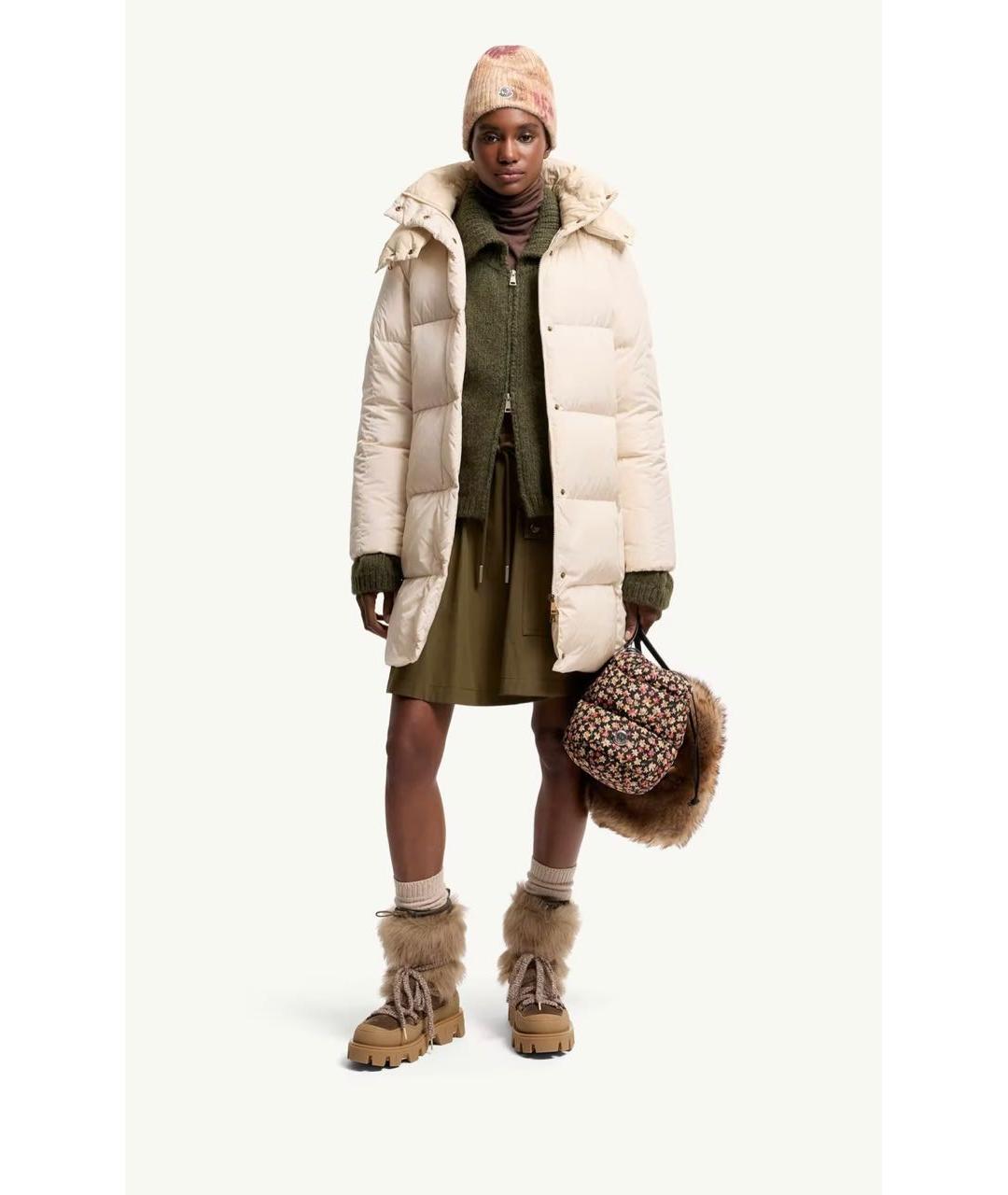 MONCLER Бежевый пуховик, фото 3