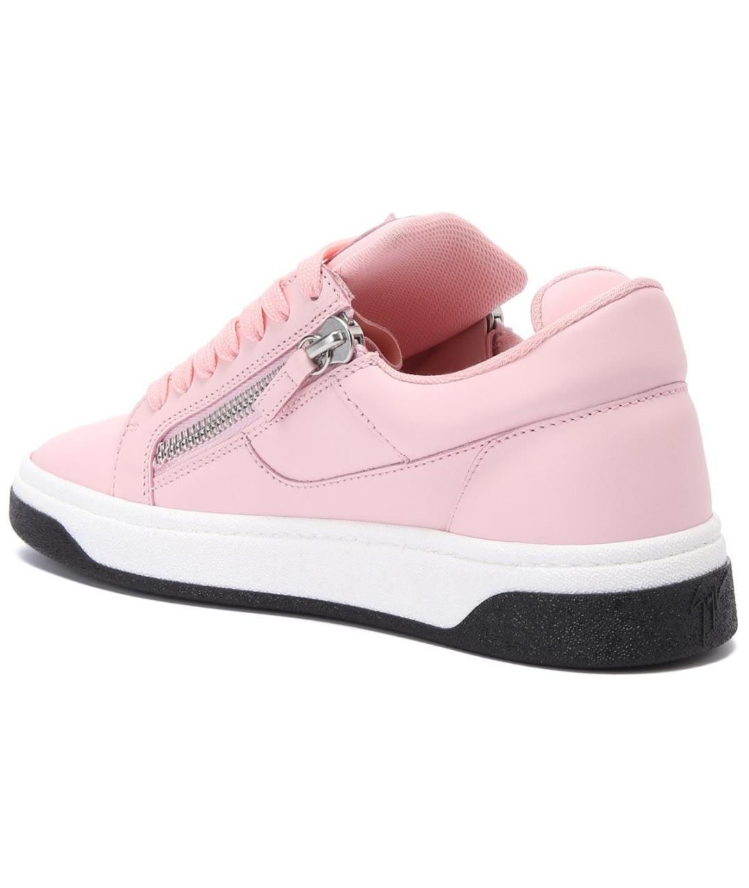 GIUSEPPE ZANOTTI DESIGN Розовые кожаные кроссовки, фото 3