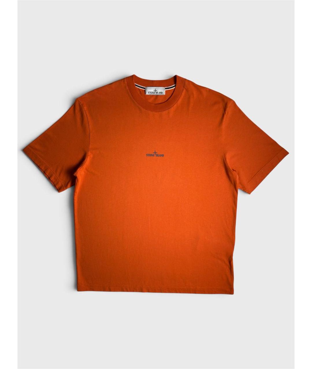 STONE ISLAND Оранжевая хлопковая футболка, фото 6