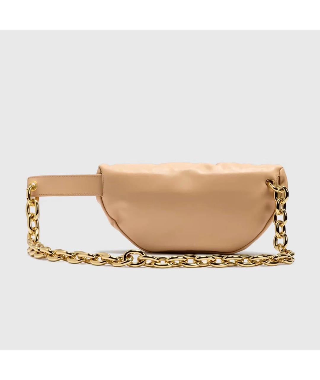 BOTTEGA VENETA Бежевая кожаная поясная сумка, фото 3