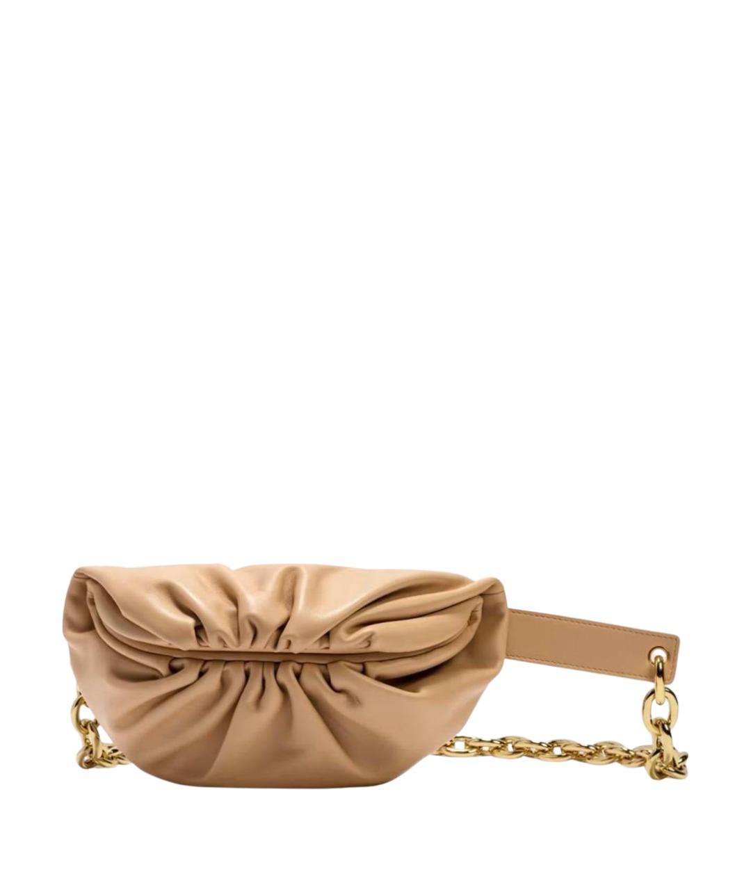 BOTTEGA VENETA Бежевая кожаная поясная сумка, фото 1