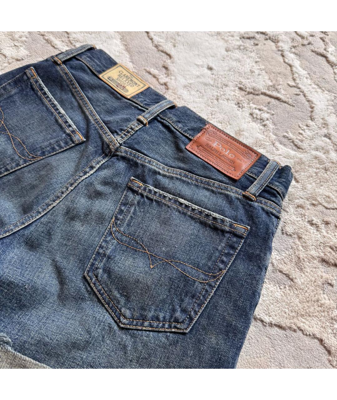 POLO RALPH LAUREN Голубые деним шорты, фото 3
