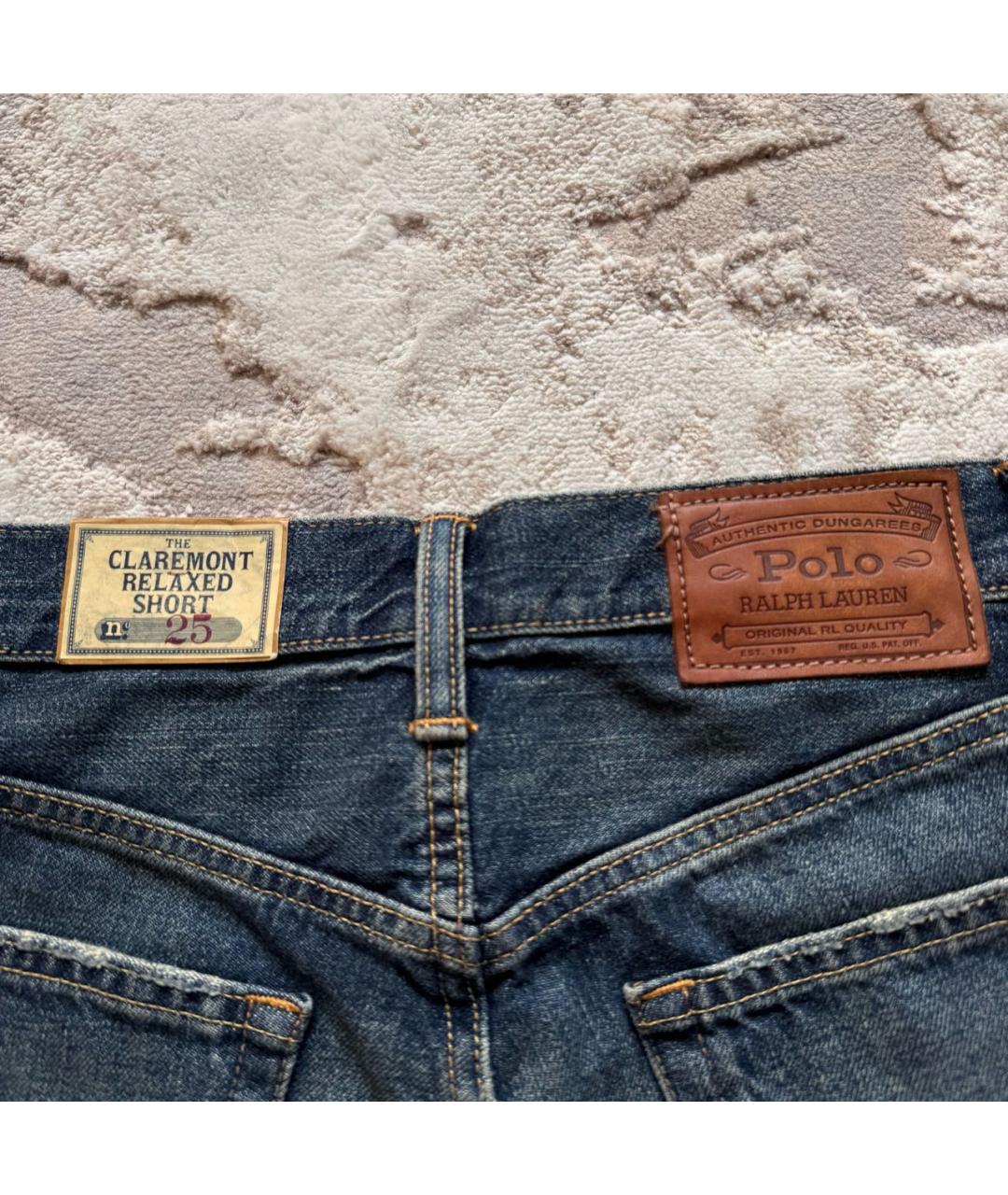 POLO RALPH LAUREN Голубые деним шорты, фото 4
