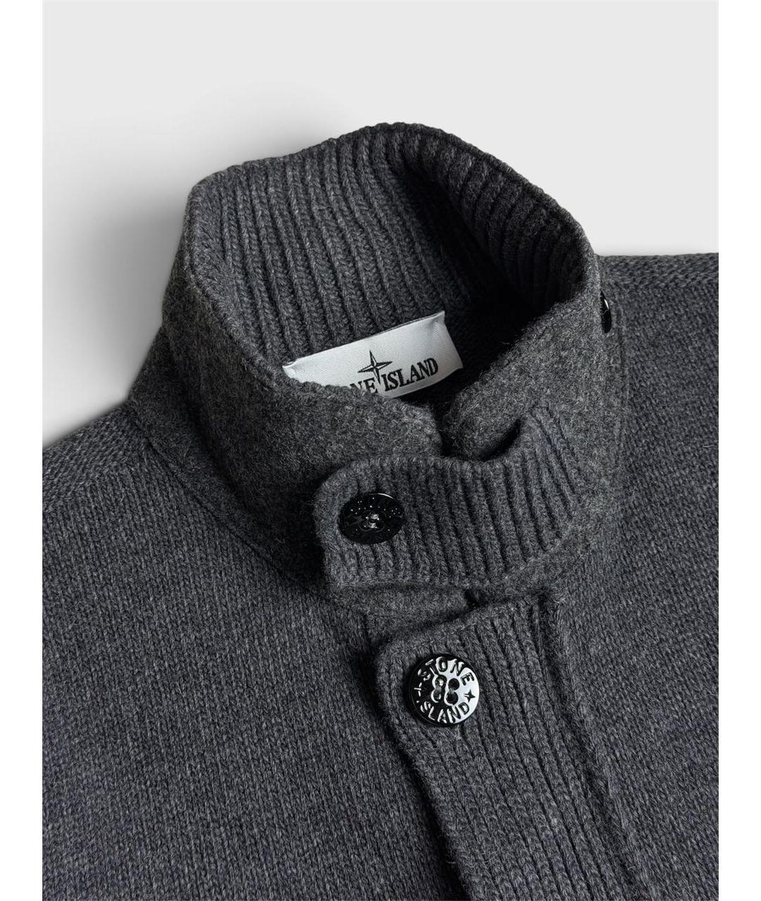 STONE ISLAND Серый шерстяной джемпер / свитер, фото 3