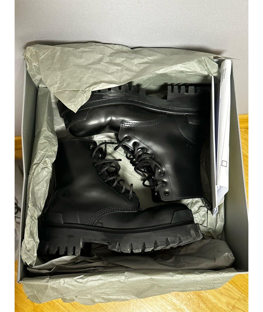 BALENCIAGA Черные ботинки из искусственной кожи, фото 9