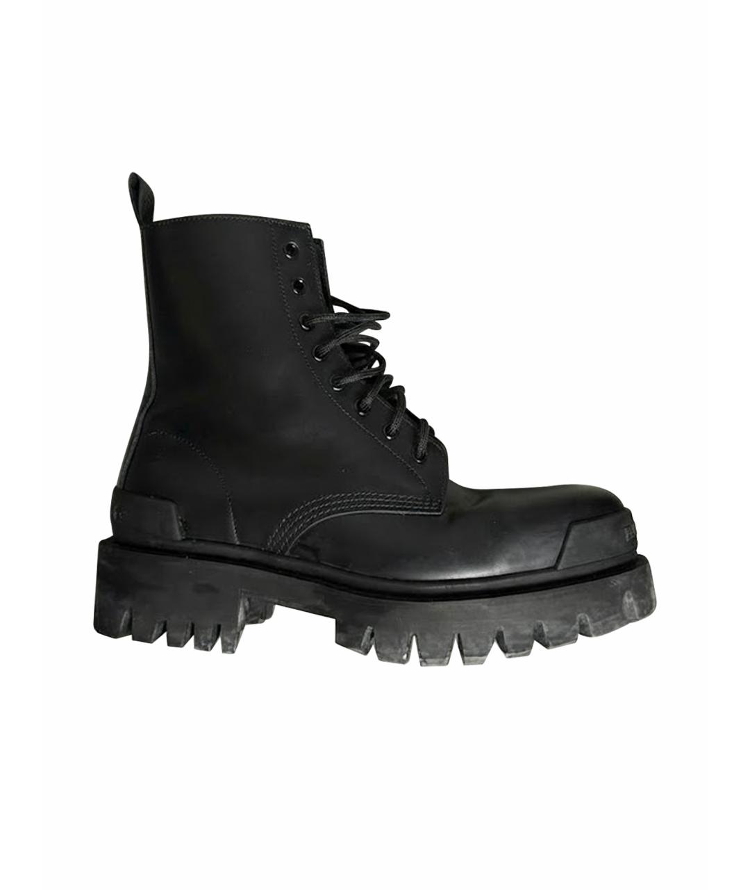 BALENCIAGA Черные ботинки из искусственной кожи, фото 1