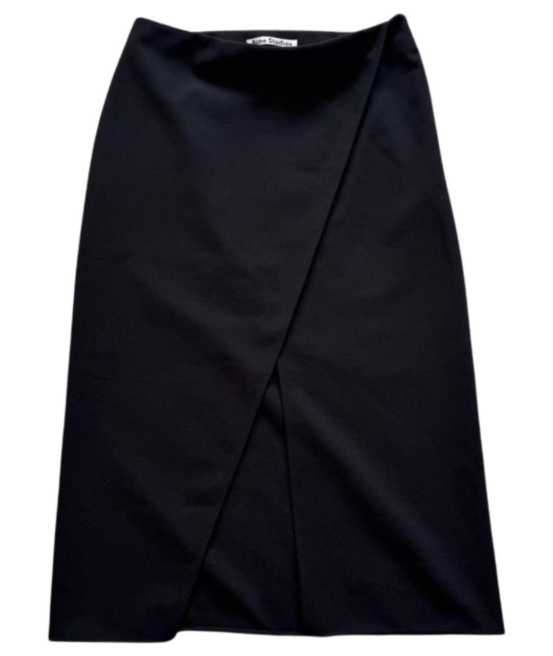 ACNE STUDIOS Черная полиэстеровая юбка миди, фото 1