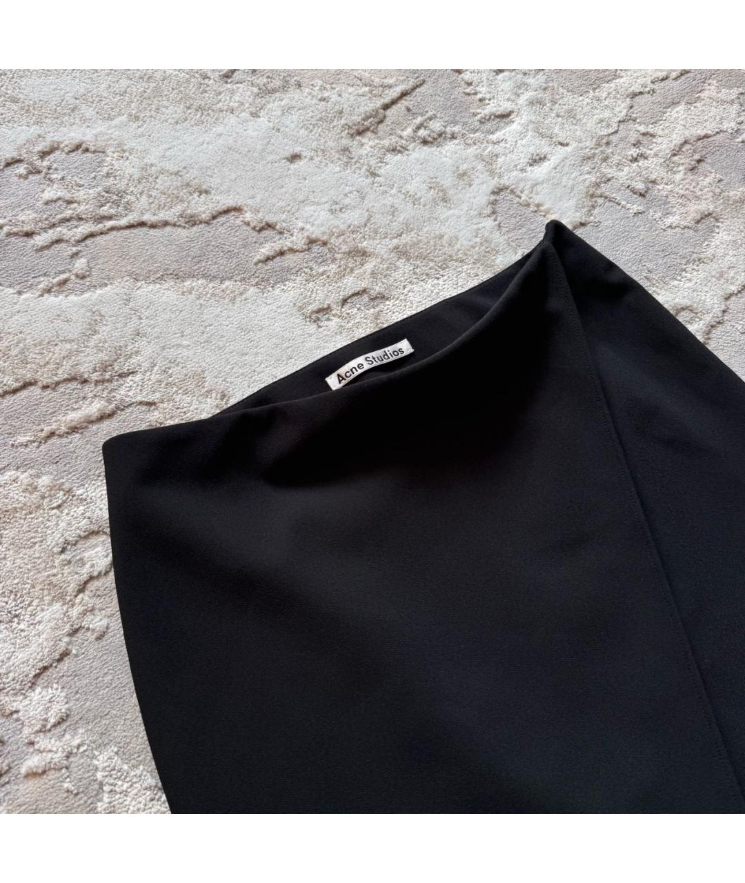 ACNE STUDIOS Черная полиэстеровая юбка миди, фото 4