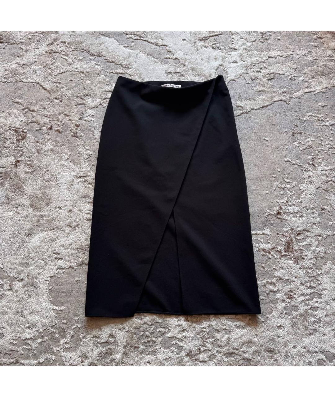 ACNE STUDIOS Черная полиэстеровая юбка миди, фото 9