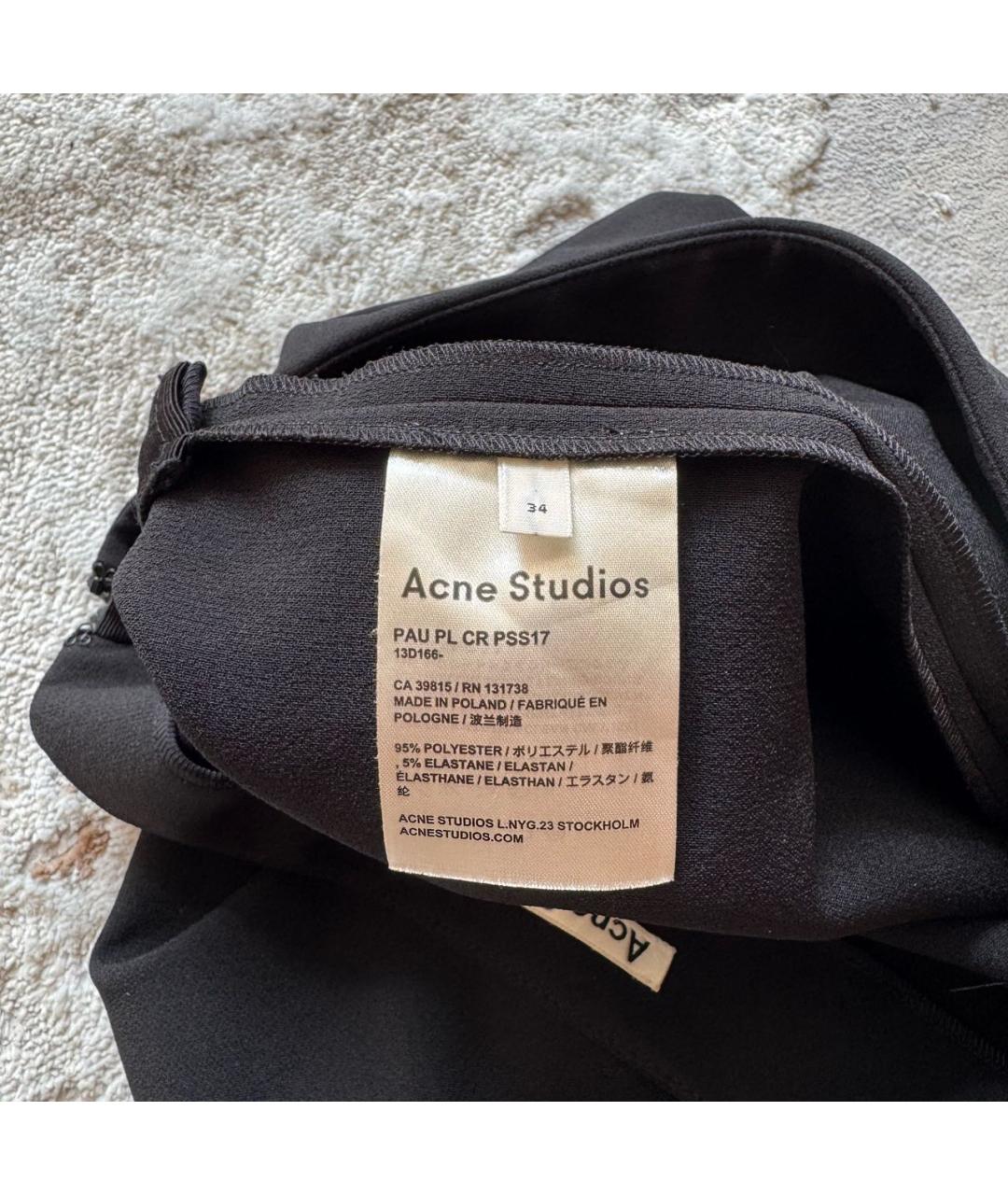 ACNE STUDIOS Черная полиэстеровая юбка миди, фото 7