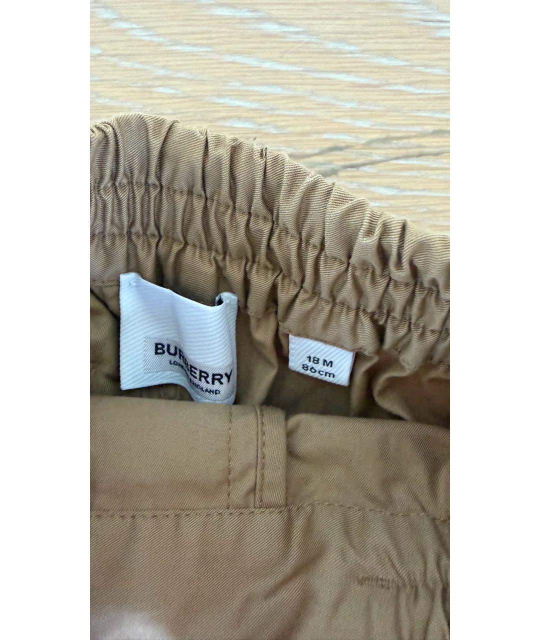 BURBERRY Бежевые хлопковые детские джинсы, фото 3