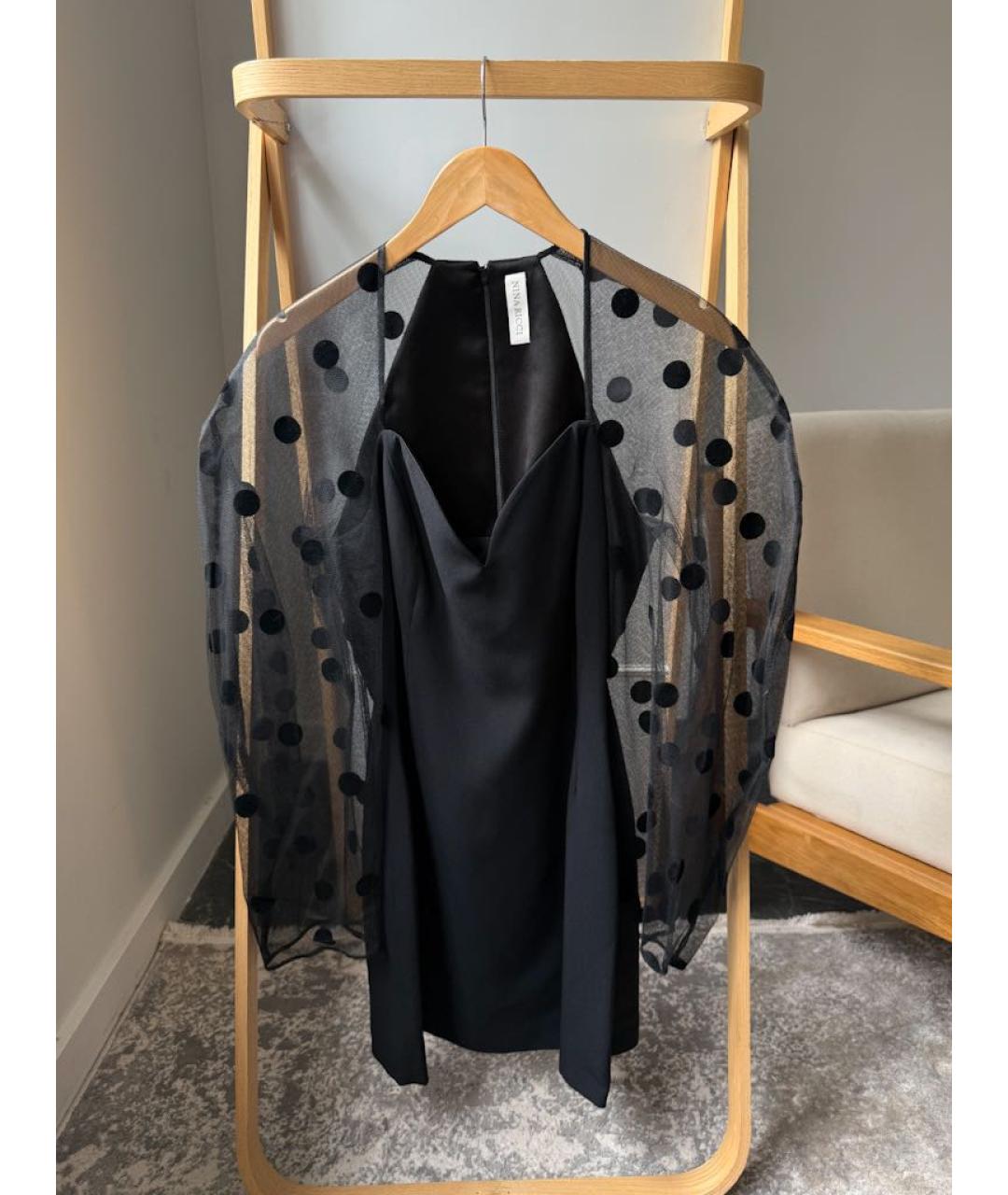 NINA RICCI Черное коктейльное платье, фото 4