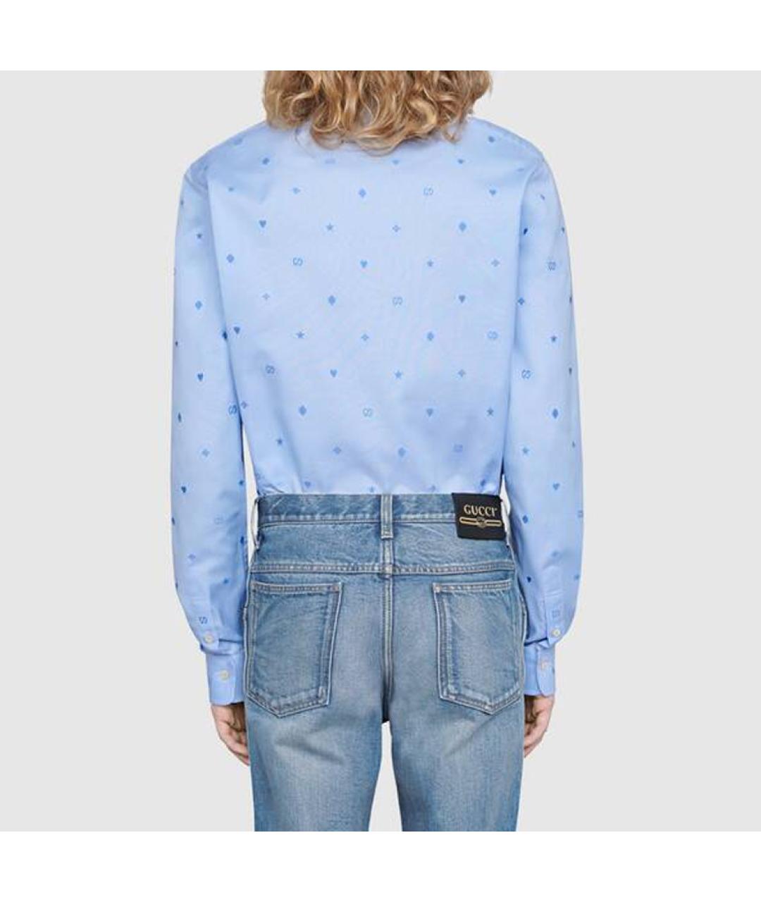 GUCCI Голубая классическая рубашка, фото 3