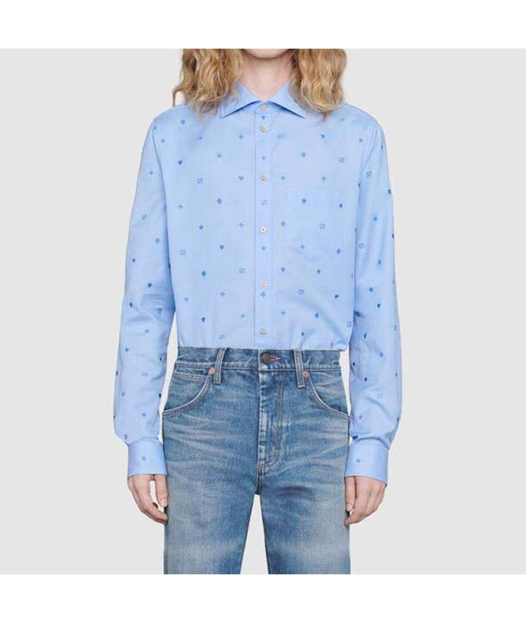 GUCCI Голубая классическая рубашка, фото 2