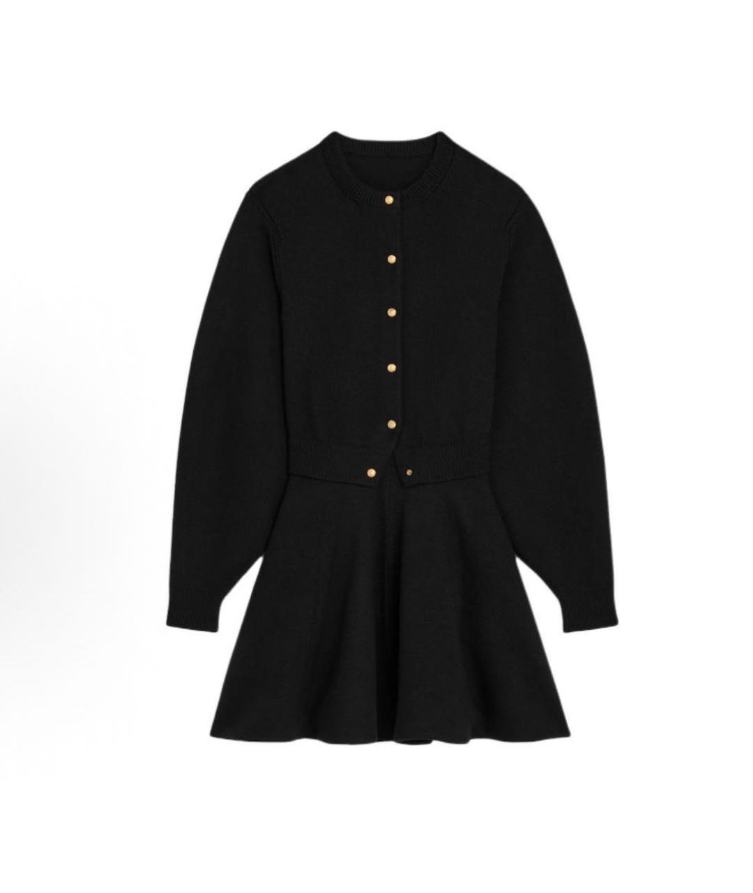 CELINE Темно-синее шерстяное повседневное платье, фото 6