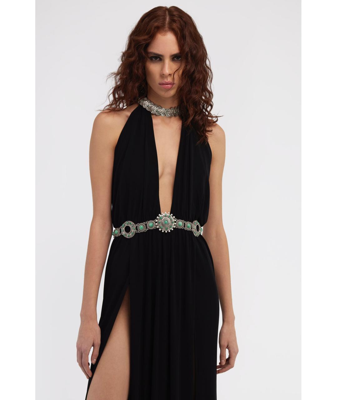 ROBERTO CAVALLI Черное вискозное коктейльное платье, фото 3