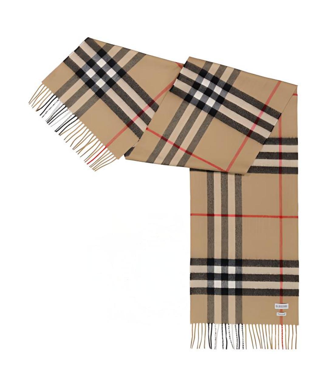 BURBERRY Бежевый кашемировый шарф, фото 4