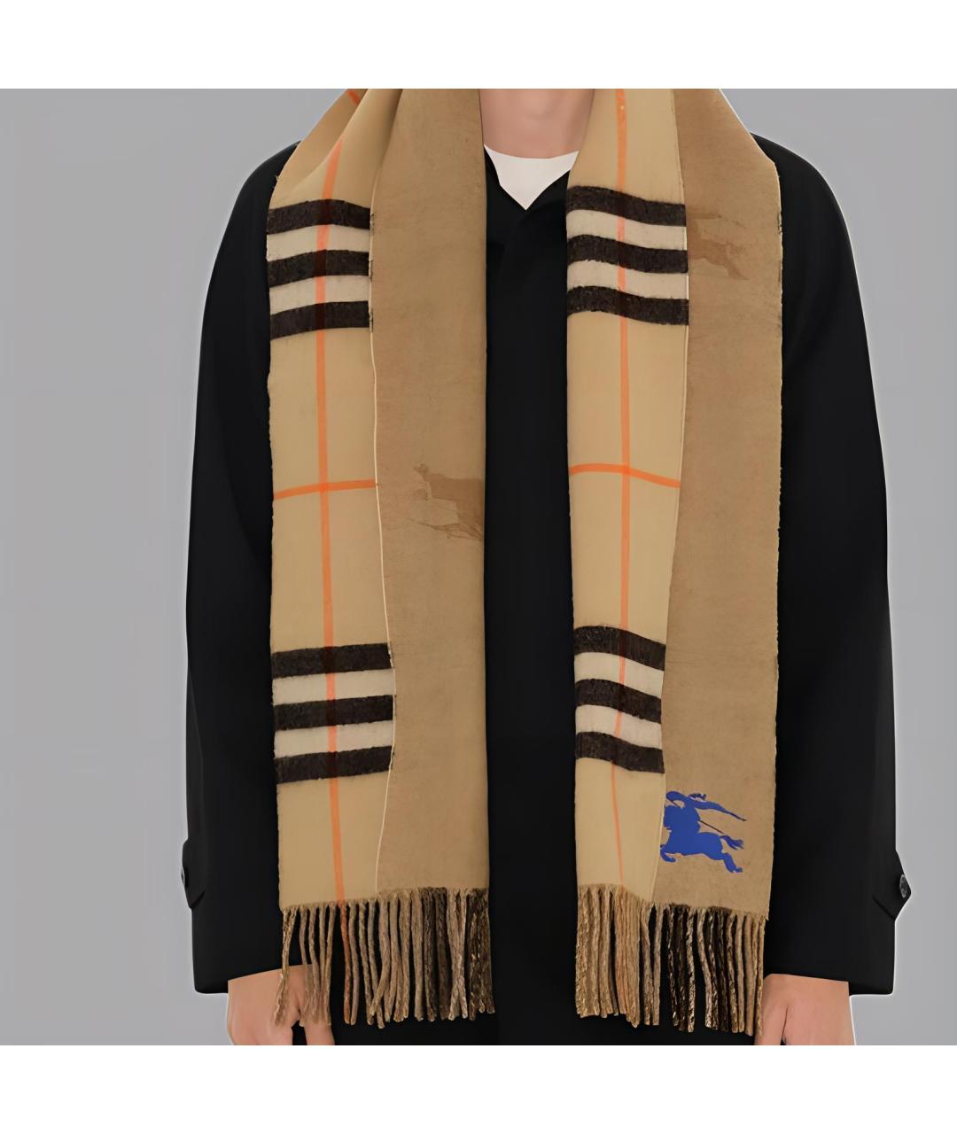 BURBERRY Бежевый кашемировый шарф, фото 4