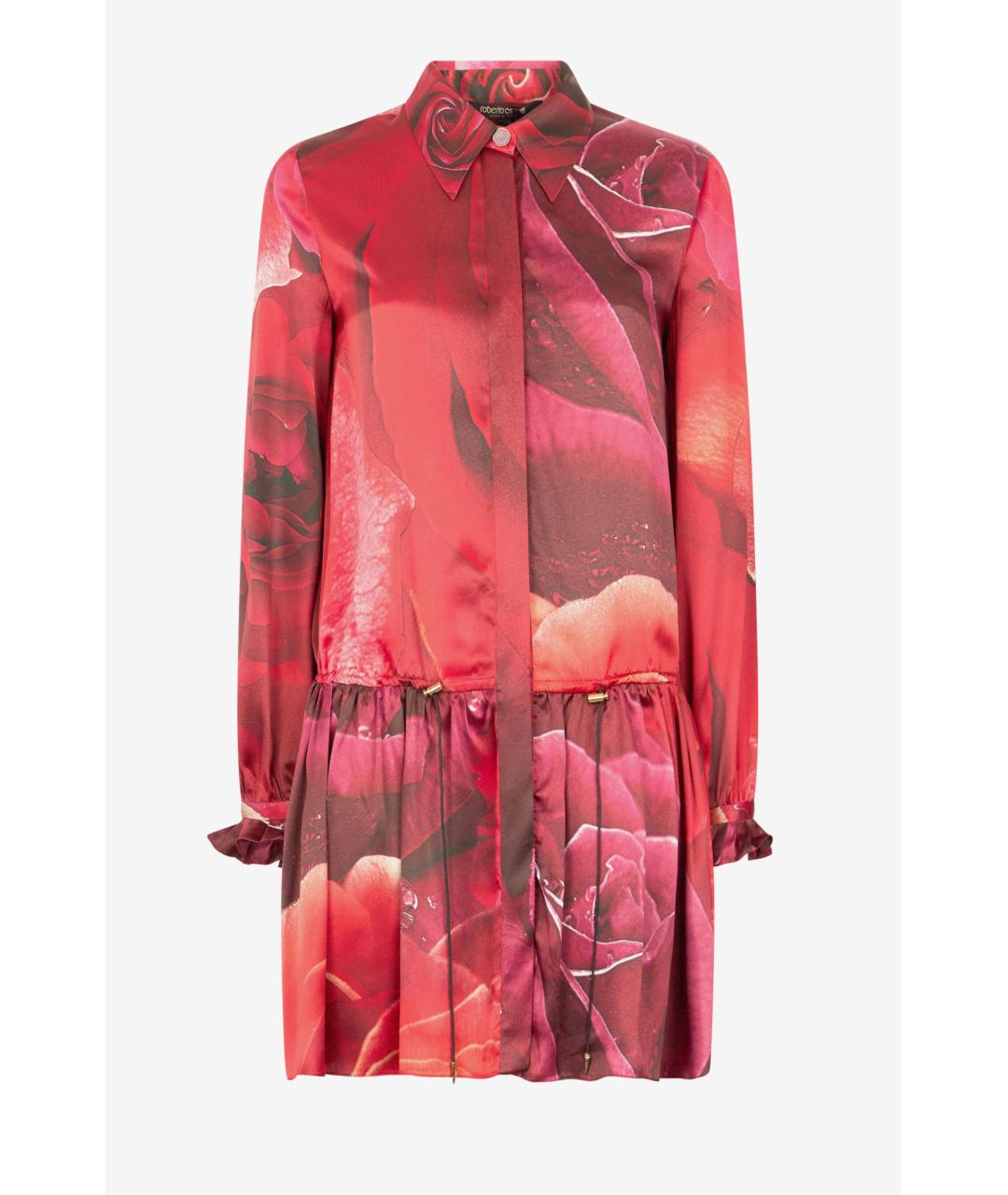 ROBERTO CAVALLI Красное шелковое коктейльное платье, фото 5