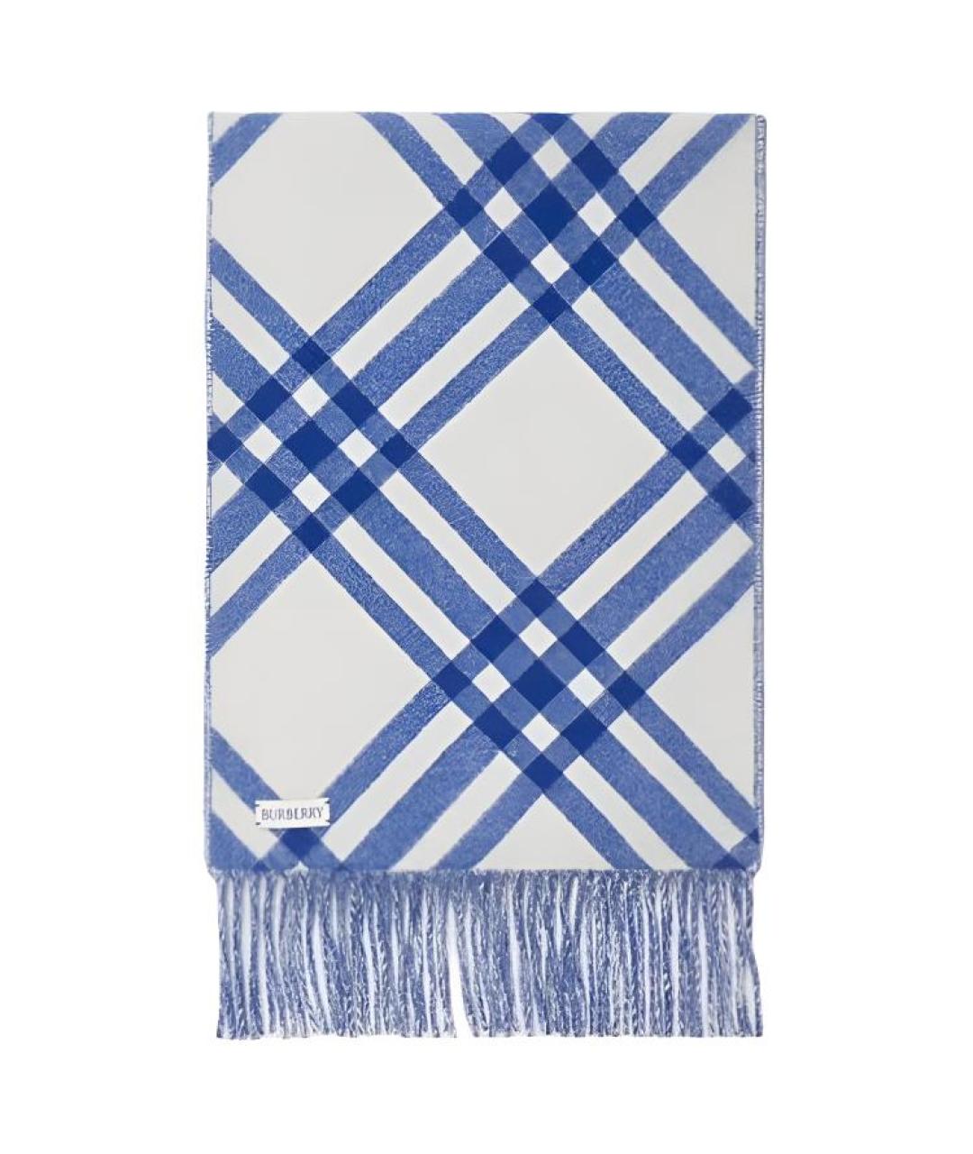 BURBERRY Синий кашемировый шарф, фото 2