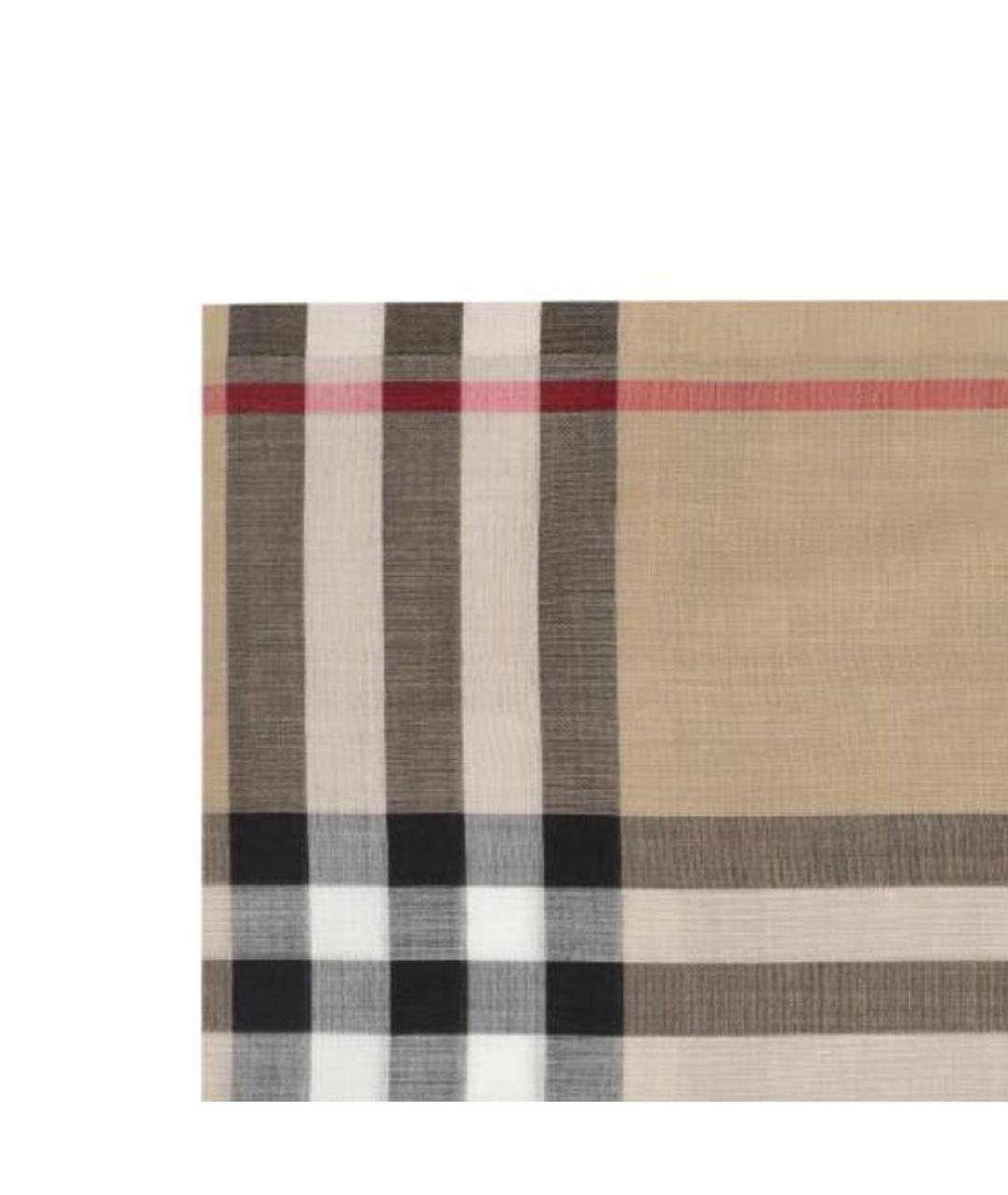 BURBERRY Бежевый шерстяной шарф, фото 3