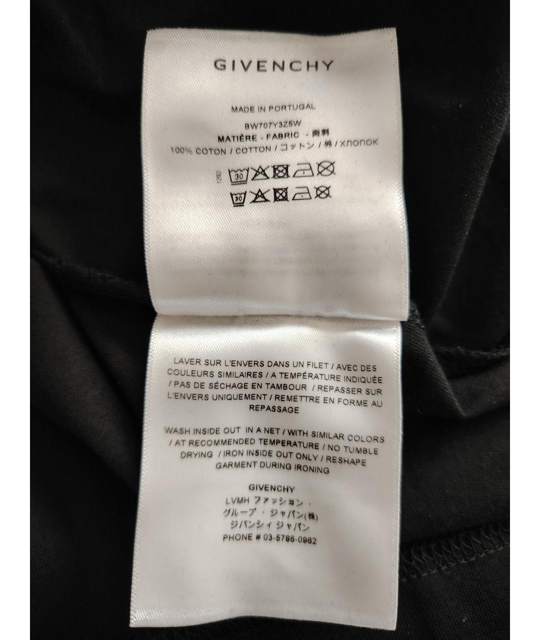 GIVENCHY Черная хлопковая футболка, фото 5