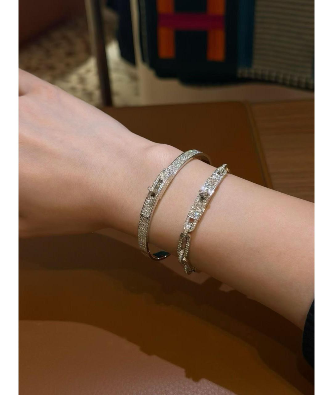 HERMES Серебряный браслет из белого золота, фото 5