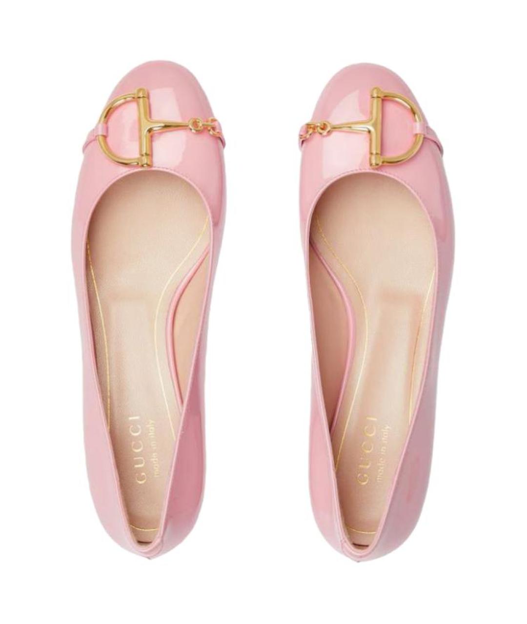 GUCCI Розовые туфли из лакированной кожи, фото 4