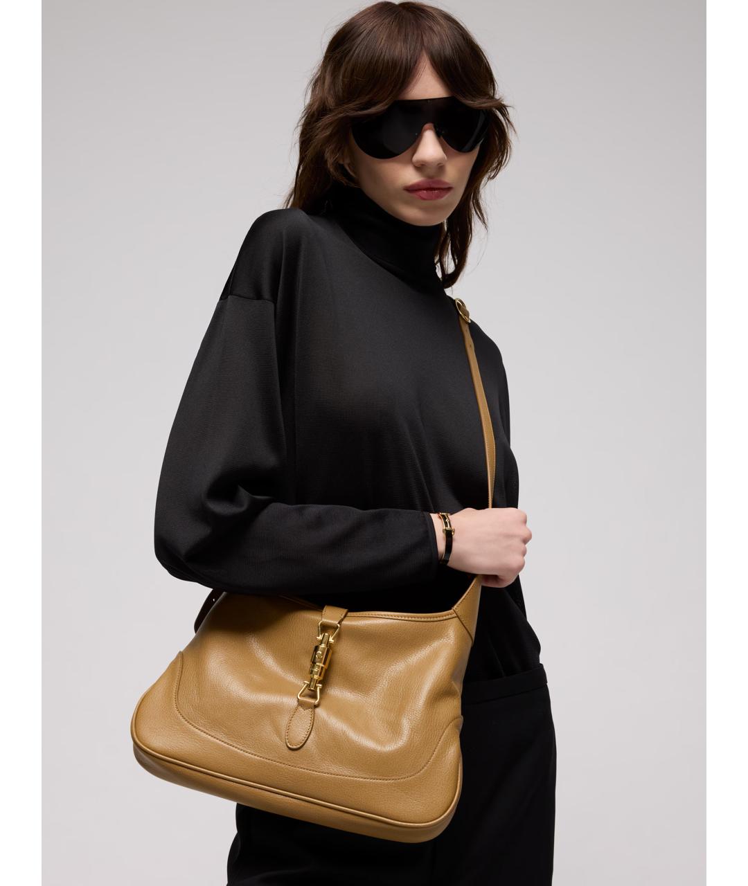 GUCCI Коричневая кожаная сумка через плечо, фото 2