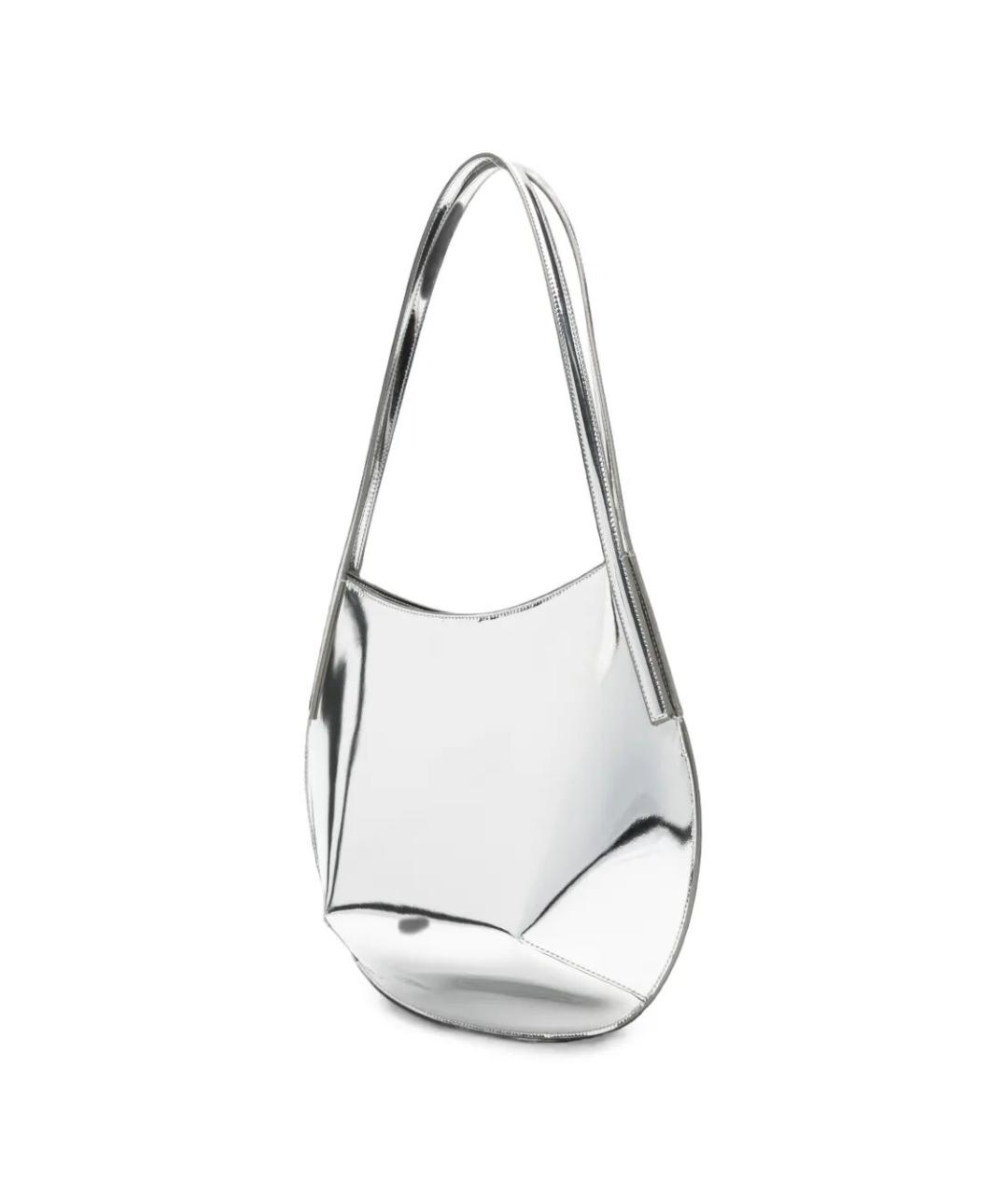 JIL SANDER Серебряная кожаная сумка через плечо, фото 2