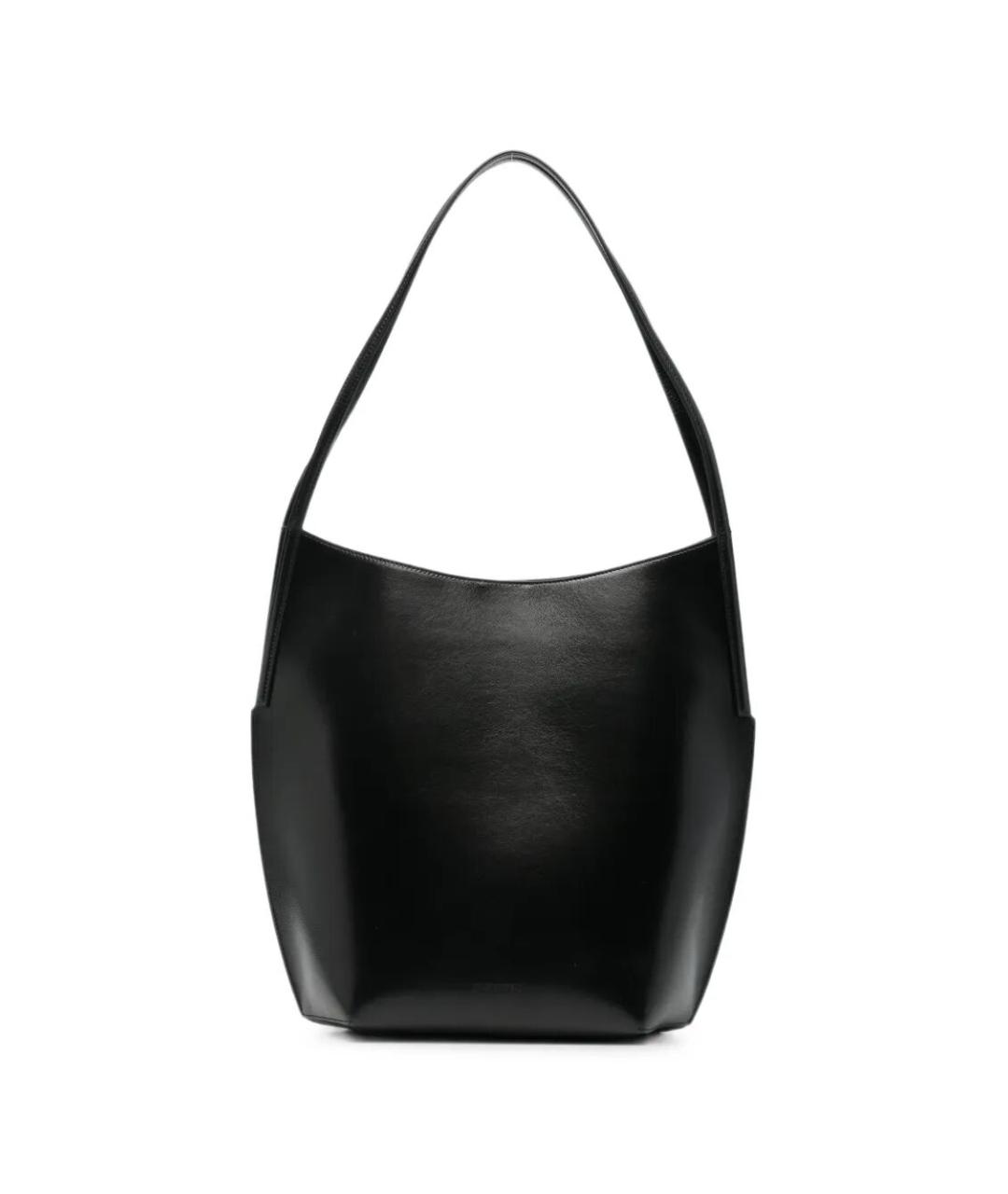 JIL SANDER Черная кожаная сумка тоут, фото 1