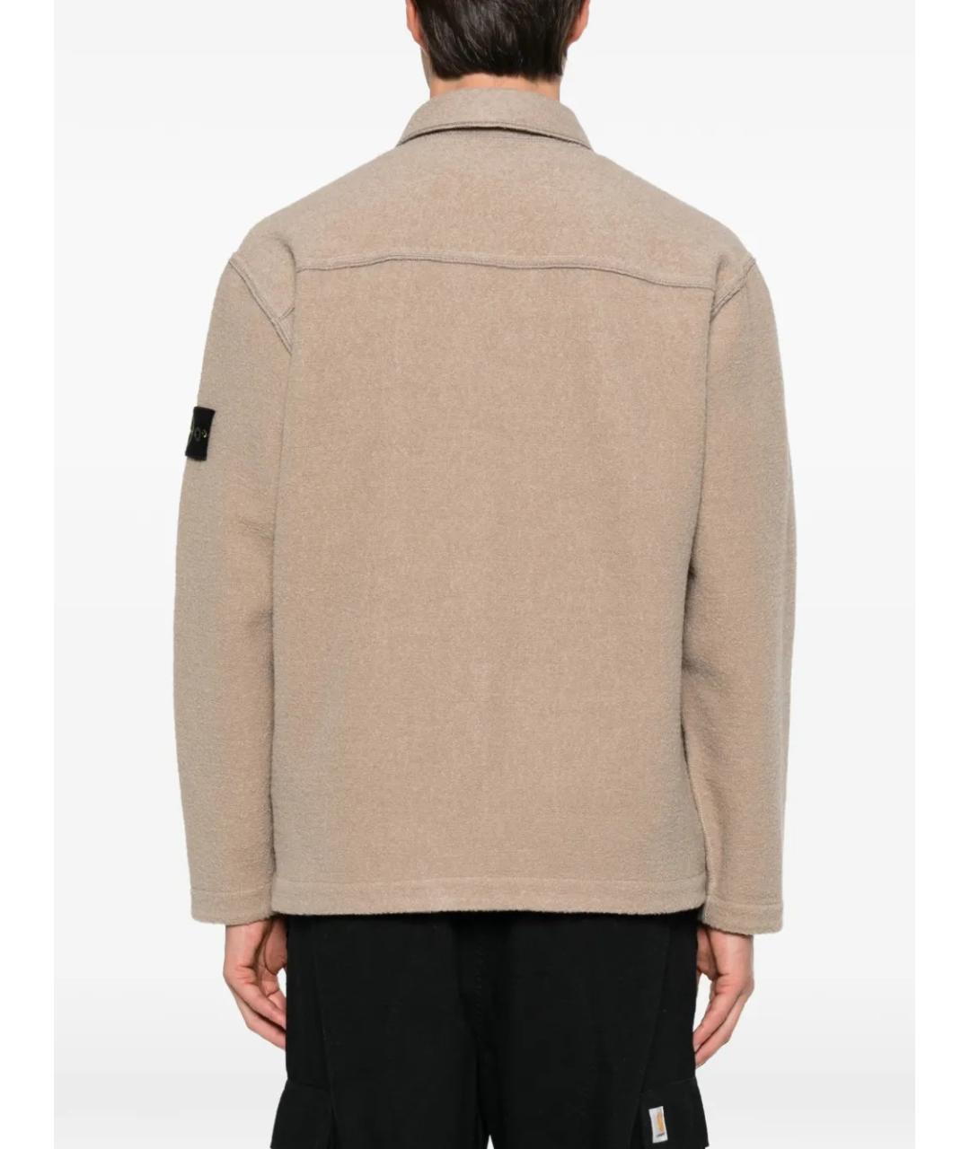 STONE ISLAND Бежевая полиамидовая куртка, фото 4